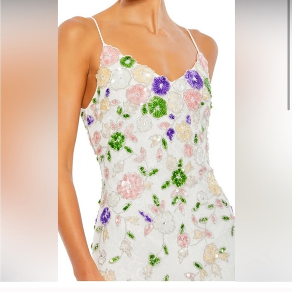 MAC DUGGAL EMBELLISHED LACE SLEEVLESS V NECK GOWN 10893 | 8 - Picture 2 of 8